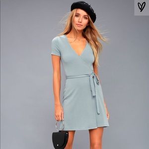 BELVEDERE LIGHT BLUE WRAP DRESS